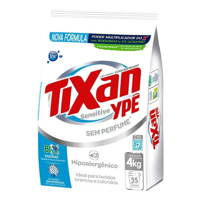 Lava Roupas em Pó Sensitive 4Kg Tixan Ypê