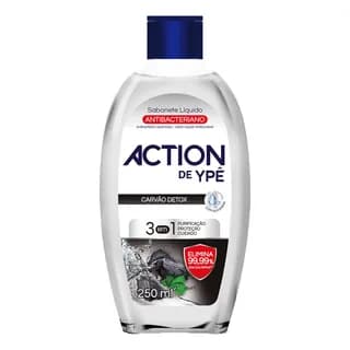 Sabonete Líquido Antibacterial Action de Ypê Carvão Detox Frasco 250ml