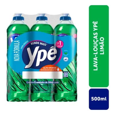 Detergente Ypê Limão 500ml Com 6 Unidades